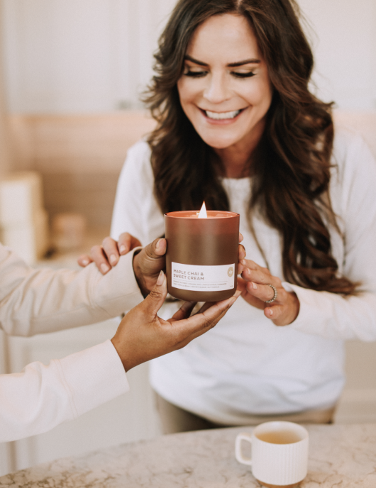 Trust Your Gut Expert Gut Health candle with founder Marina